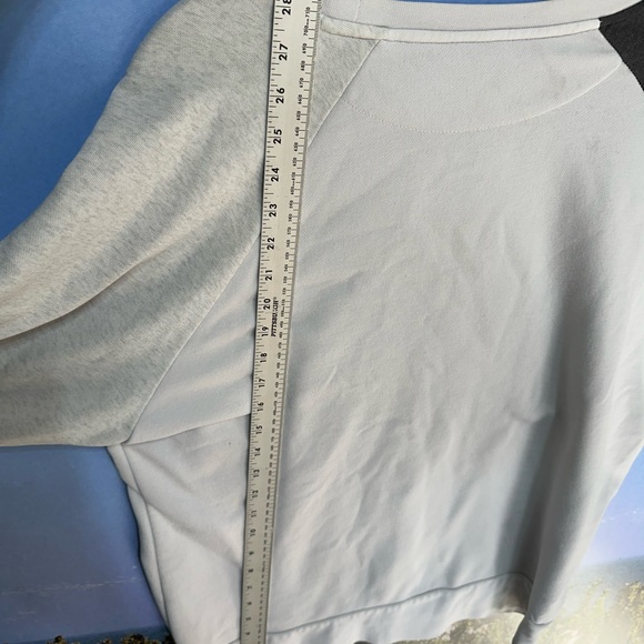 Nike Sweater Men's Large Gray Dri Fit‎ Sweatshirt White Big Swoosh O11 - Picture 5 of 6